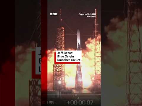 Jeff Bezos’ Blue Origin rocket blasts off. #SpaceExploration #RocketLaunch #BBCNews