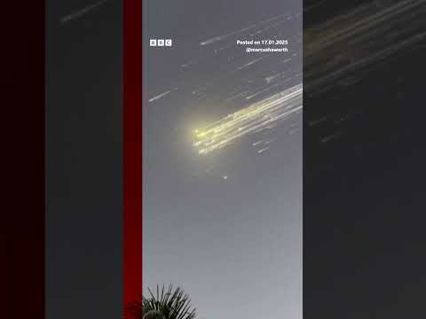 Rocket debris falls from sky after failed SpaceX launch. #SpaceX #BBCNews