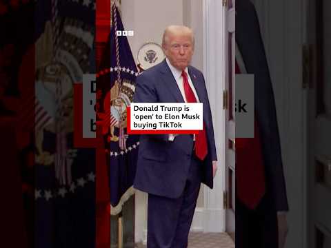 Donald Trump is “open” to Elon Musk buying TikTok. #ElonMusk #DonaldTrump #TikTok #BBCNews