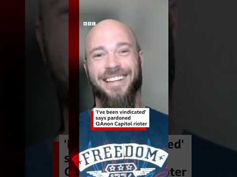 Convicted US Capitol rioter and ‘QAnon Shaman’ reacts to President Trump’s pardons. #US #BBCNews