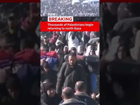 Thousands of Palestinians begin returning to north Gaza. #Gaza #Israel #BBCNews