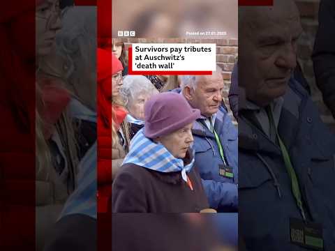 Survivors pay tributes at Auschwitz’s “death wall”. #Auschwitz #HolocaustMemorialDay #BBCNews