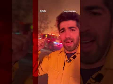 Three wildfires have ripped through Los Angeles suburbs. #LosAngeles #LA #BBCNews