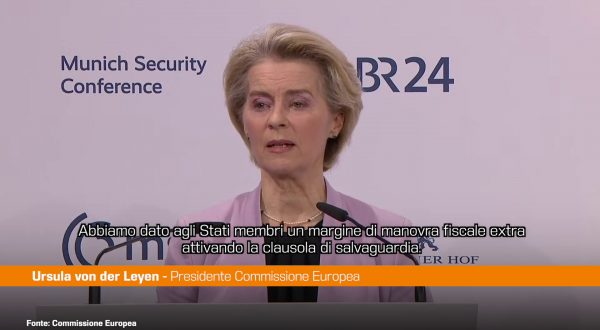 Ue, Von der Leyen “Più flessibilità per gli investimenti nella difesa”