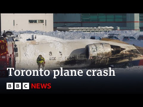 Toronto plane crash at airport leaves three critically injured | BBC News