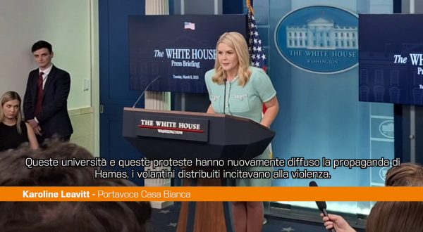 Usa, Leavitt “Proteste università diffondono propaganda di Hamas”