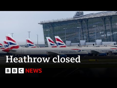 Heathrow Airport closed all day after fire causes power outage | BBC News