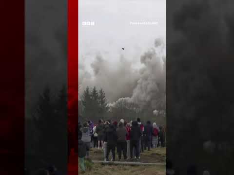 Tower blocks destroyed in controlled explosions. #Glasgow #BBCNews