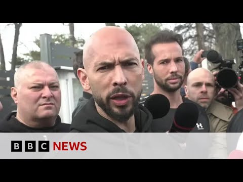 Tate brothers report to Romania police after return from US | BBC News