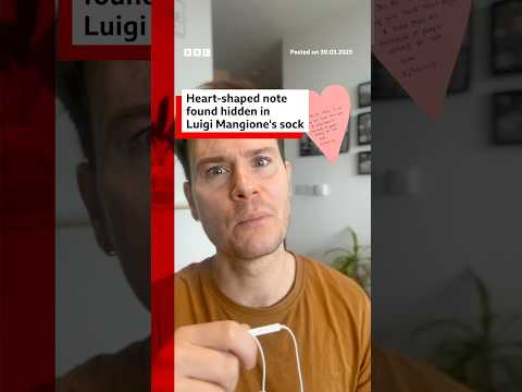 Note found in Luigi Mangione’s sock before his court appearance for alleged CEO killing. #BBCNews