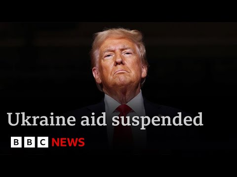 Trump ends Ukraine military aid and begins trade war with Canada, Mexico, China | BBC News