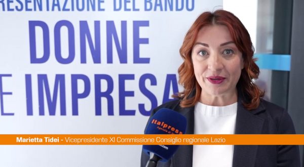 Bando Donne e Impresa nel Lazio, Tidei “Auspico grande partecipazione”
