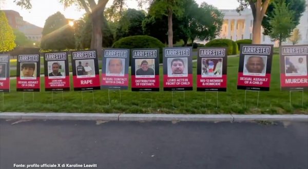 Usa, foto segnaletiche di migranti sul viale verso la Casa Bianca