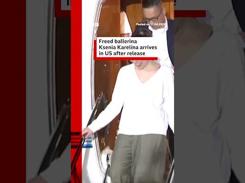 Ballerina Ksenia Karelina who was jailed in Russia reunites with family in US. #BBCNews