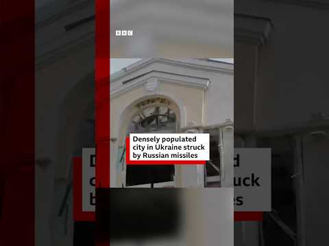 Densely populated city in Ukraine struck by Russian missiles. #Sumy #Ukraine #BBCNews