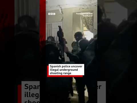 Spanish Police uncover illegal underground shooting range. #Spain #BBCNews