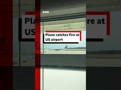 Passengers evacuate Delta plane after engine fire. #Aviation #Flying #BBCNews