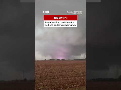 Footage shows large tornado ripping through Lake City, Arkansas. #Tornado #US #BBCNews