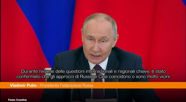 Putin “Russia e Cina vogliono un ordine mondiale più giusto”