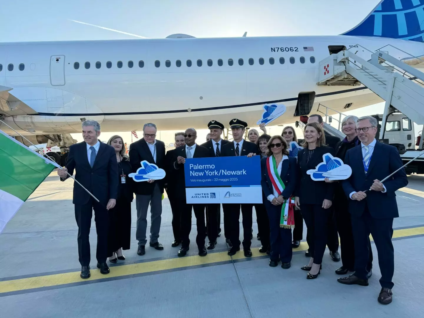 Inaugurato il volo New York-Palermo della compagnia United Airlines