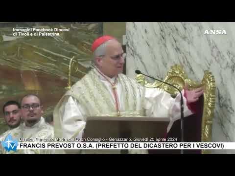 Il Papa nel Santuario di Genazzano, quando da cardinale celebrò la Santa Messa#ansa