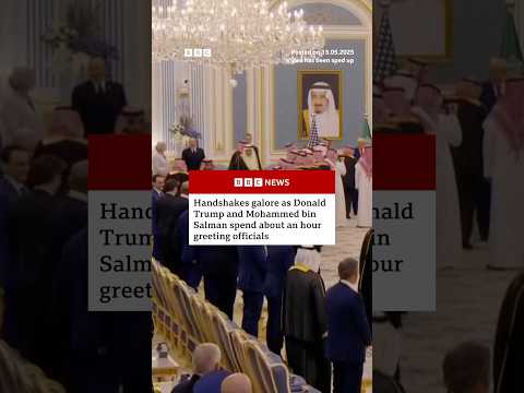 Handshakes galore as Donald Trump and Mohammed bin Salman greet officials. #BBCNews