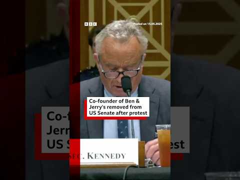 Ben & Jerry’s co-founder arrested after Gaza protest in US Senate. #BBCNews