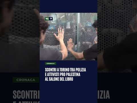 Scontri a #Torino tra polizia e attivisti pro #Palestina al salone del libro