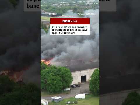 The cause of the fire, at RAF Bicester, is not yet known. #Oxfordshire #Fire #BBCNews