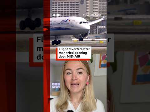 Plane makes emergency landing after passenger tried to open door during flight. #Japan #BBCNews