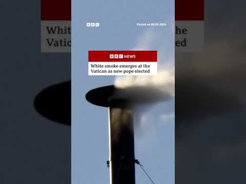 New pope elected as white smoke emerges from Sistine Chapel. #Conclave #BBCNews