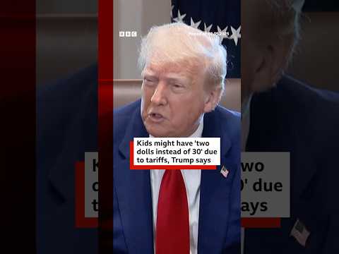 US president addresses possible shortages of toys due to tariffs on China. #BBCNews