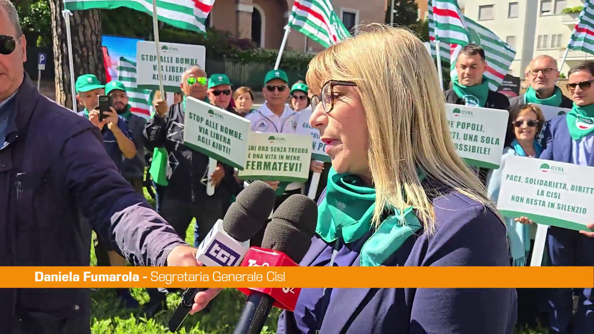 Sit-in della Cisl per la pace in MO, Fumarola “Cessate il fuoco”