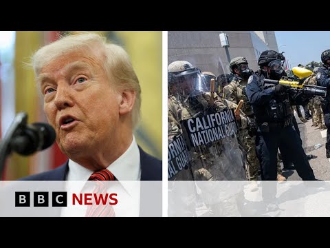 California governor sues administration as Trump defends sending National Guard to LA | BBC News