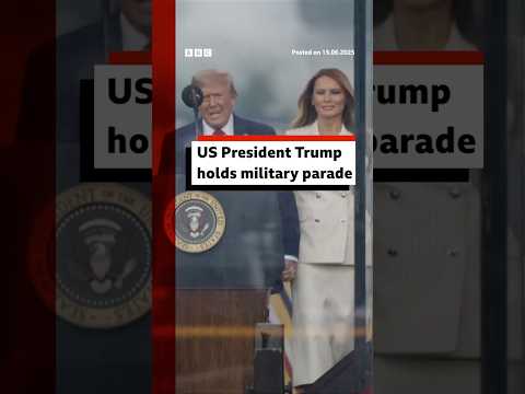 The military parade marked the 250th anniversary of the US Army. #US #Army #Parade #BBCNews