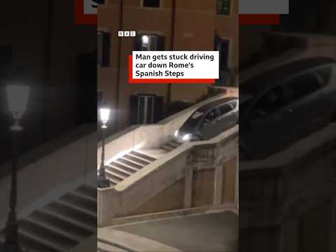 An 81-year-old man drove his car down the landmark Spanish Steps in Rome. #Rome #BBCNews