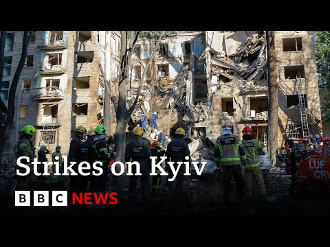 Seven killed in Kyiv after Russian aerial attack | BBC News