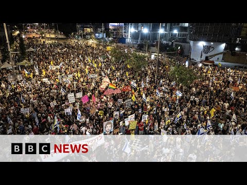 Evacuation warning sent to northern Gaza after march in Israel for new hostage deal | BBC News