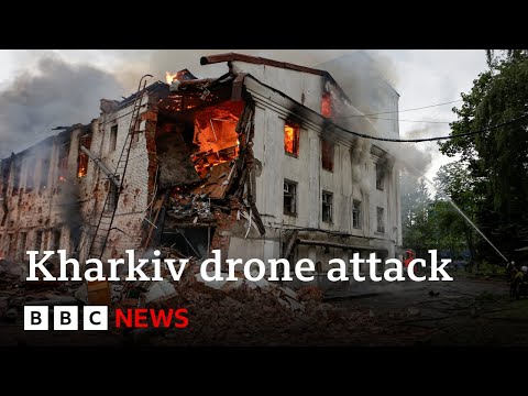 Biggest drone strike hits Ukraine’s second city Kharkiv | BBC News