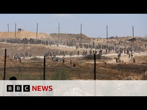 Gaza officials report six killed in aid centre shooting | BBC News