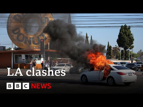 President Trump orders National Guard to LA after clashes over immigration raids | BBC News