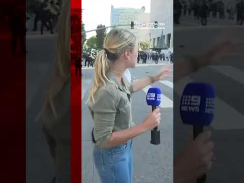 LA protests: Australian correspondent hit by ‘rubber bullet’. #LA #Shorts #BBCNews