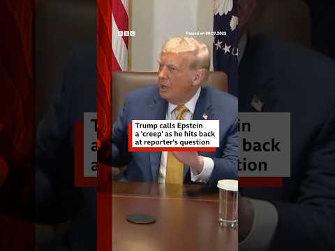 Donald Trump hits back at reporter for question about ‘creep’ Epstein. #Trump #Epstein #BBCNews