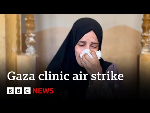 Israeli air strike kills 10 Gazan children waiting for aid | BBC News