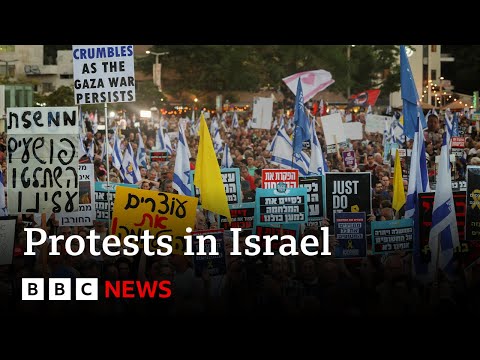 Protesters in Israel demand end to war in Gaza | BBC News