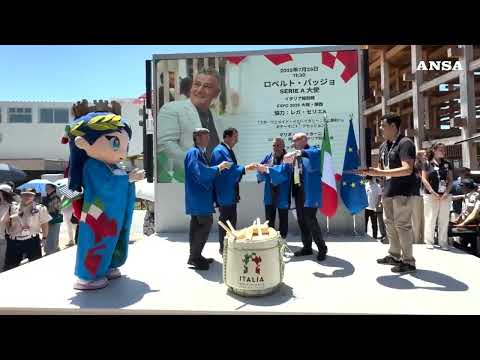 Expo Osaka, Baggio partecipa al rito del kagami biraki al Padiglione Italia #ansa #news