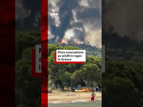 Mass evacuations as wildfire rages in the Greek island of Crete. #BBCNews