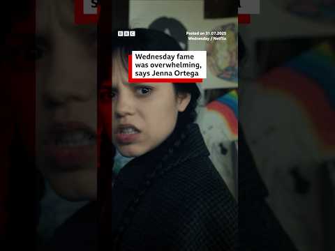 Wednesday fame was overwhelming says Jenna Ortega. #JennaOrtega #Wednesday #BBCNews