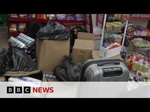 Inside the secret tunnels underneath a UK high street hiding illegal cigarettes | BBC News