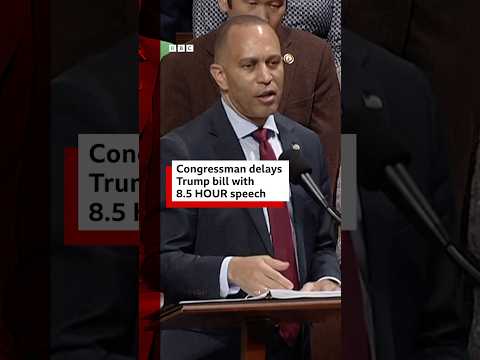 US Congressman delays Donald Trump bill with eight-and-a-half-hour speech. #US #BBCNews